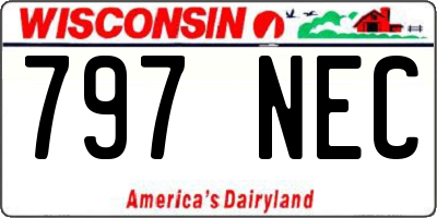 WI license plate 797NEC