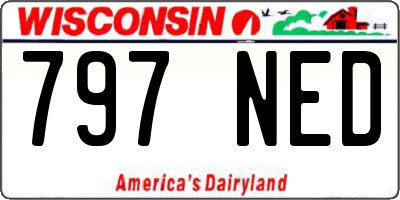 WI license plate 797NED