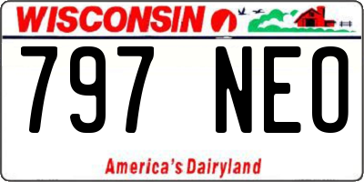 WI license plate 797NEO