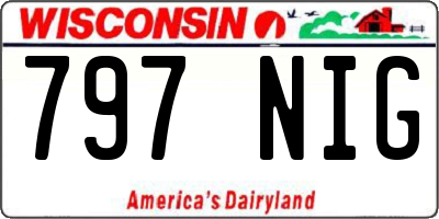 WI license plate 797NIG