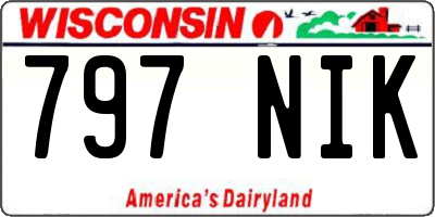 WI license plate 797NIK