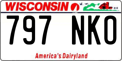 WI license plate 797NKO