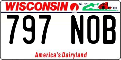 WI license plate 797NOB