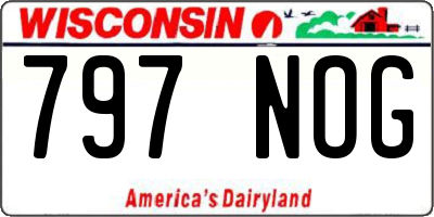 WI license plate 797NOG