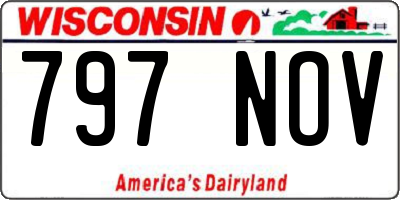 WI license plate 797NOV