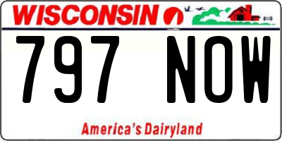 WI license plate 797NOW