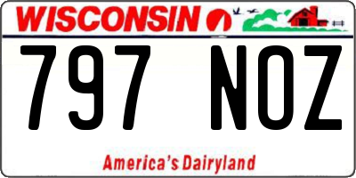WI license plate 797NOZ
