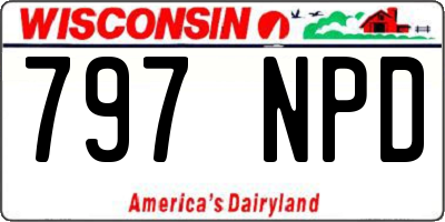 WI license plate 797NPD