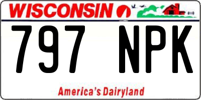 WI license plate 797NPK