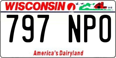 WI license plate 797NPO