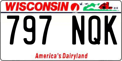 WI license plate 797NQK