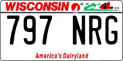 WI license plate 797NRG