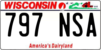 WI license plate 797NSA