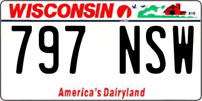 WI license plate 797NSW