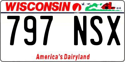 WI license plate 797NSX