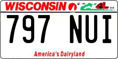 WI license plate 797NUI