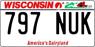 WI license plate 797NUK