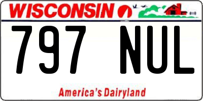 WI license plate 797NUL