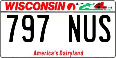 WI license plate 797NUS