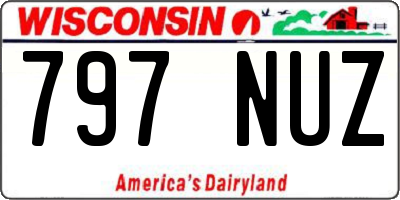 WI license plate 797NUZ