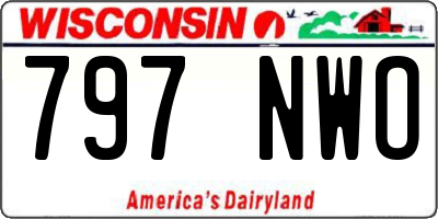 WI license plate 797NWO