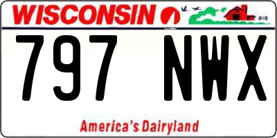 WI license plate 797NWX
