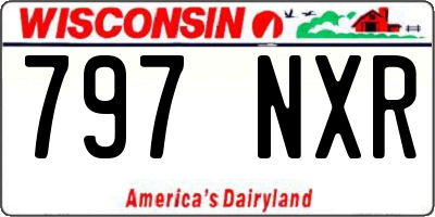 WI license plate 797NXR