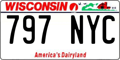WI license plate 797NYC