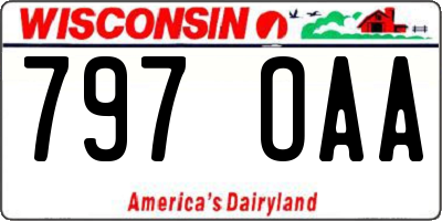 WI license plate 797OAA