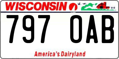 WI license plate 797OAB