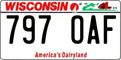 WI license plate 797OAF