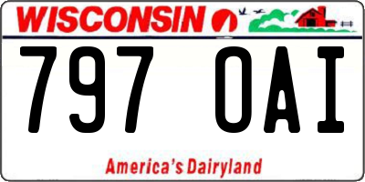 WI license plate 797OAI