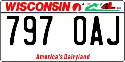 WI license plate 797OAJ