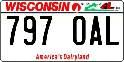 WI license plate 797OAL