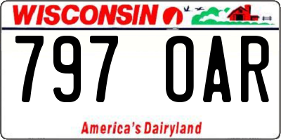 WI license plate 797OAR