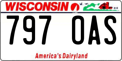 WI license plate 797OAS