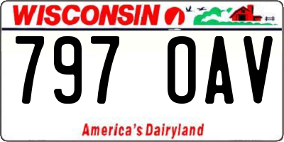 WI license plate 797OAV