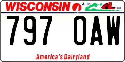 WI license plate 797OAW