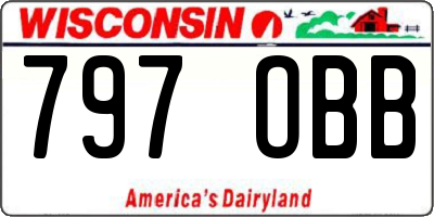 WI license plate 797OBB