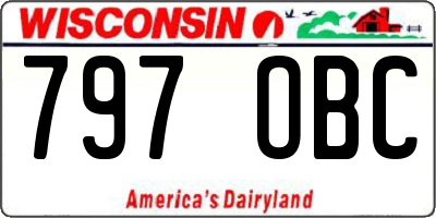 WI license plate 797OBC