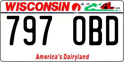 WI license plate 797OBD