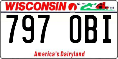 WI license plate 797OBI
