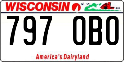 WI license plate 797OBO