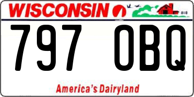 WI license plate 797OBQ