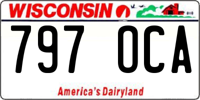 WI license plate 797OCA