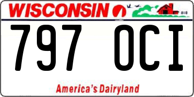 WI license plate 797OCI
