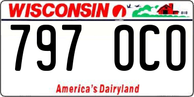 WI license plate 797OCO