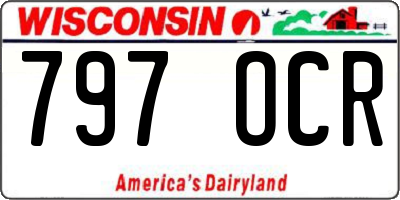 WI license plate 797OCR