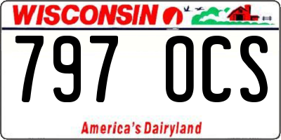 WI license plate 797OCS