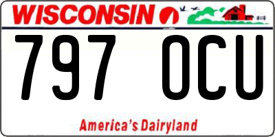 WI license plate 797OCU